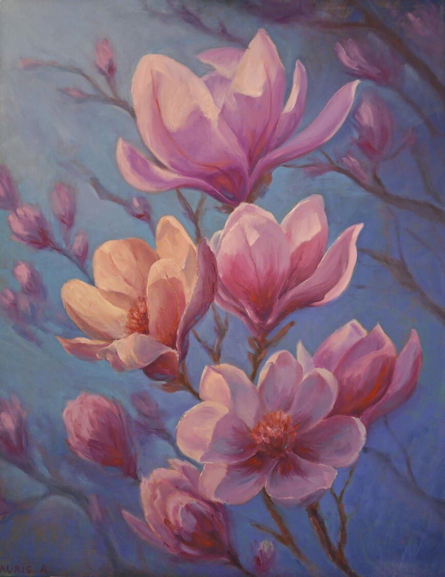 NOT AVAILABLE, 70x90cm, Oil Painting, 2026, Magnolias