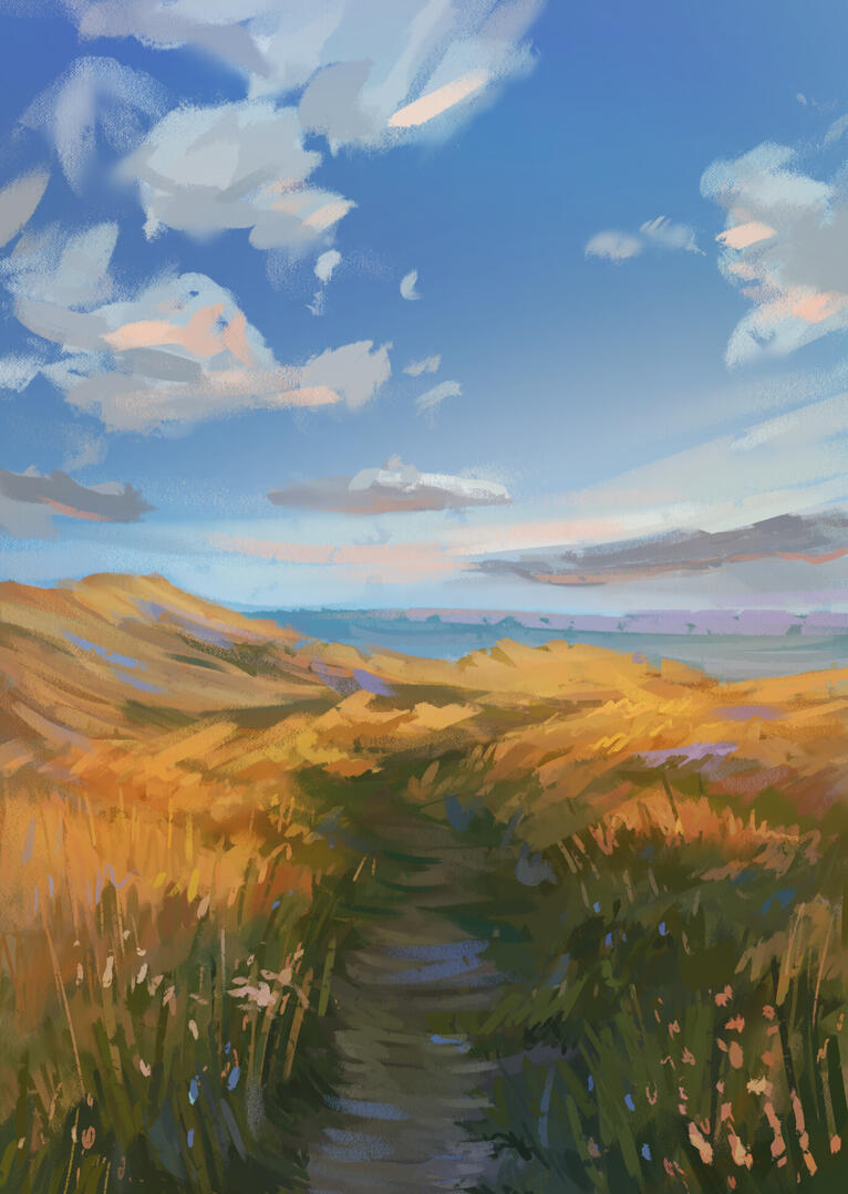 Landscape study sketch from picture, 2024