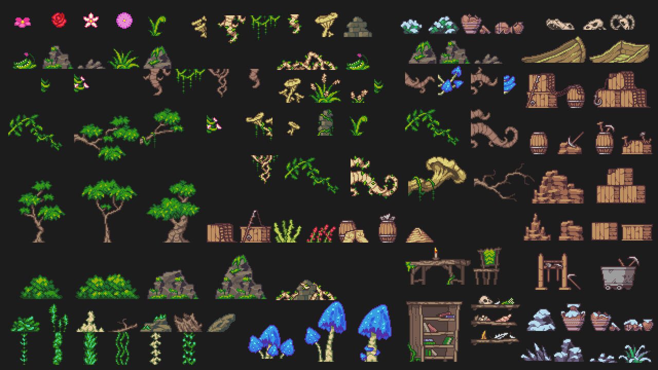 Decorations sprites for Eagle Island game