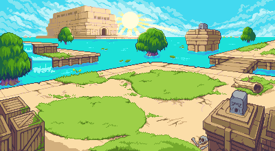 Coromon Water Ruins background