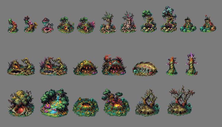Songs of Conquest Roots faction buildings.