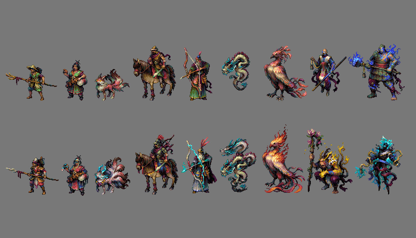 Songs of Conquest Yulan faction units. Christian Knutsson as art director.