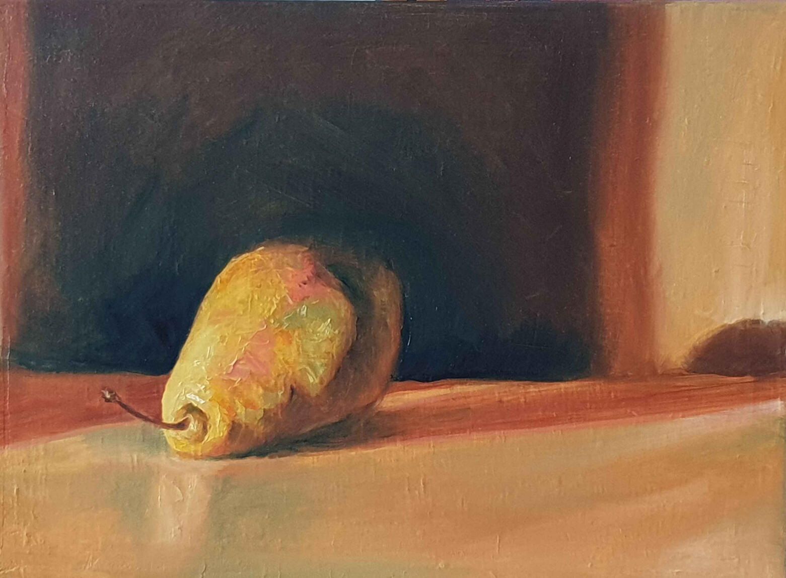NOT AVAILABLE, 40x30cm, Oil Painting, 2025, Pear still life study.